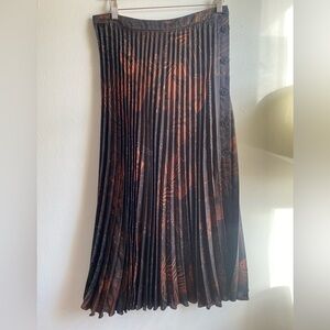 Seventy A-Line Skirt with Black and Orange Floral Pattern